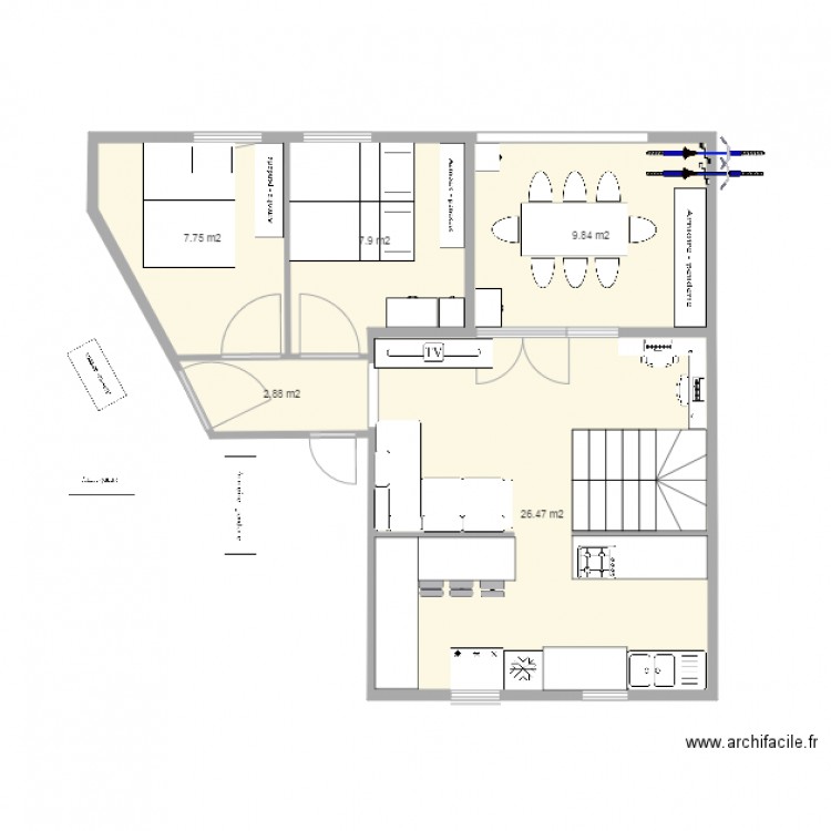 aménagement appartement plan