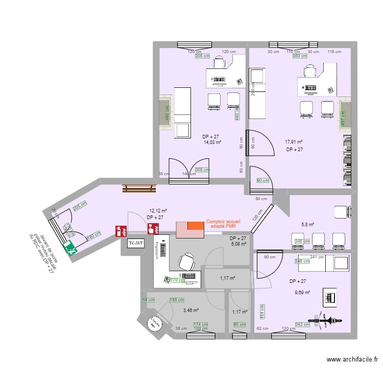 CENTRE CARDIOLOGIQUE NEUILLY-SABLONS APRES TRAVAUX. Plan de 12 pièces et 71 m2