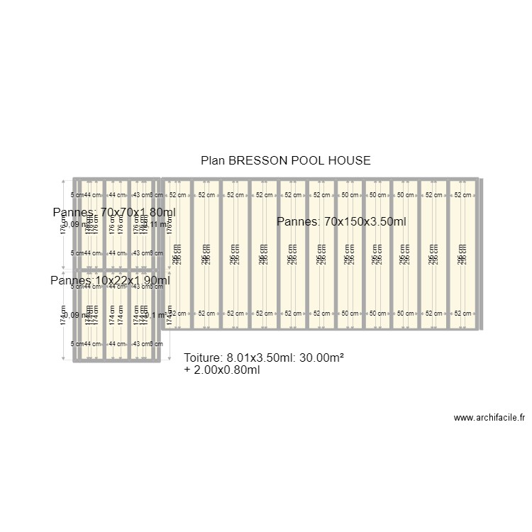 Plan BRESSON 2. Plan de 21 pièces et 22 m2