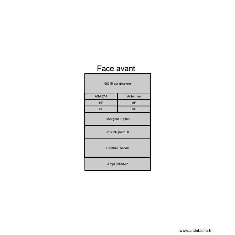 Rack son V1. Plan de 