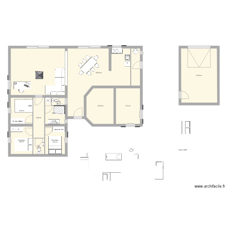 maison de campagne avec 5 chambres V2. Plan de 0 pièce et 0 m2