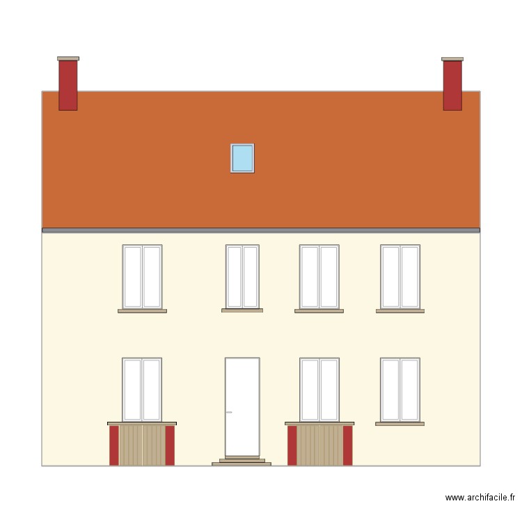 plan de façade sud avant. Plan de 0 pièce et 0 m2