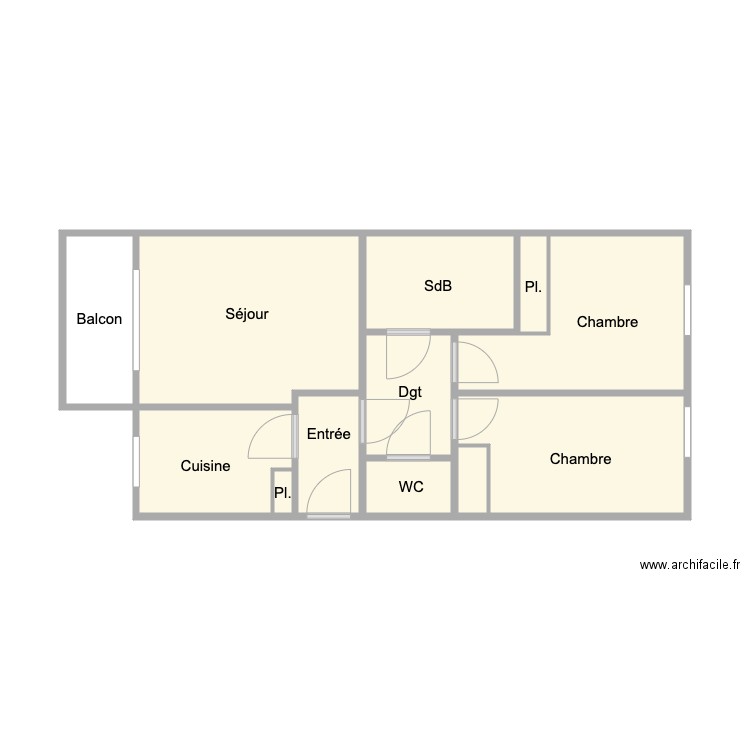 Croquis Levallois. Plan de 0 pièce et 0 m2