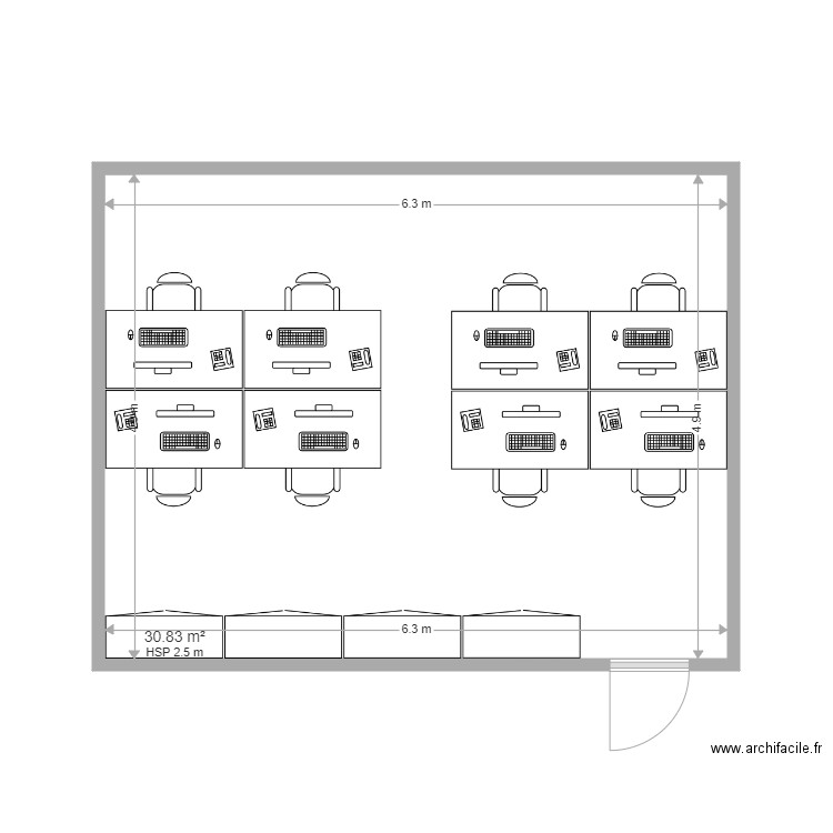 Bureau Massey. Plan de 0 pièce et 0 m2