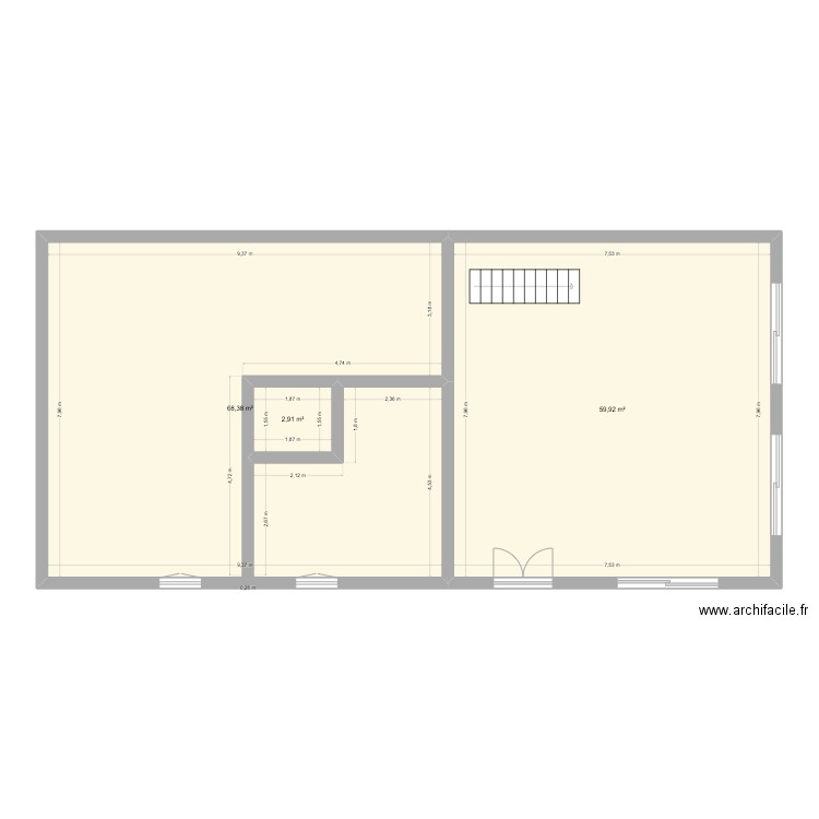 maison. Plan de 3 pièces et 131 m2