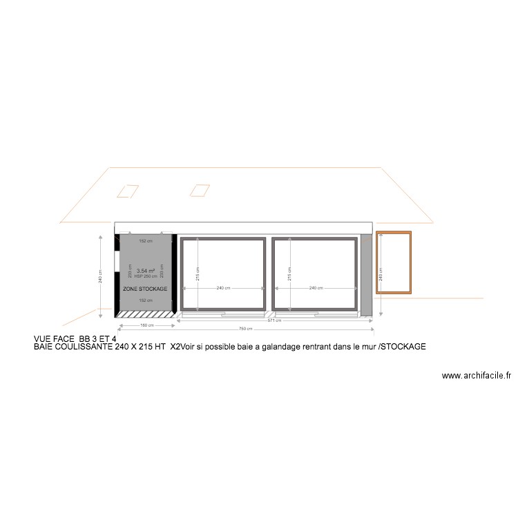 FACADE AVANT BB . Plan de 0 pièce et 0 m2