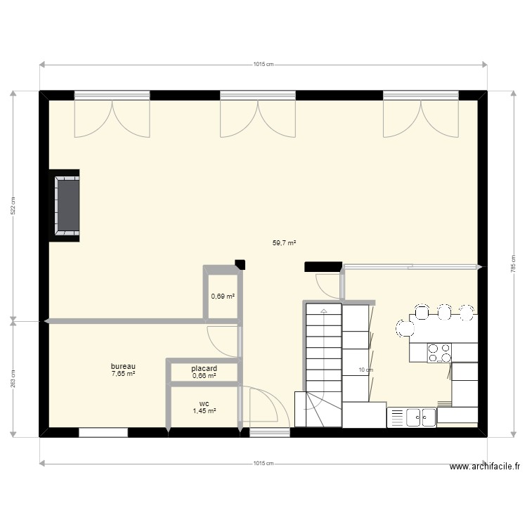 Plan Module 8. Plan de 5 pièces et 70 m2