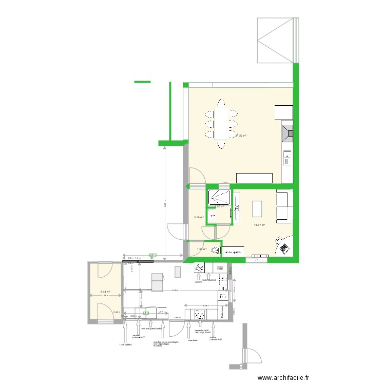 PLAN 2 EXTENSION CHANTIER BOUCHER AIGREFEUILLE. Plan de 0 pièce et 0 m2