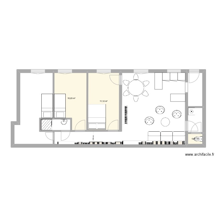 cail_projet1. Plan de 3 pièces et 22 m2