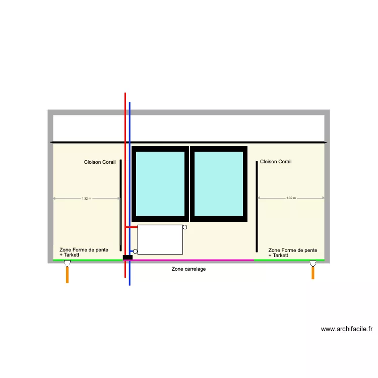 COUPE CHAPE CASERNE BESSIERES PARIS 17. Plan de 