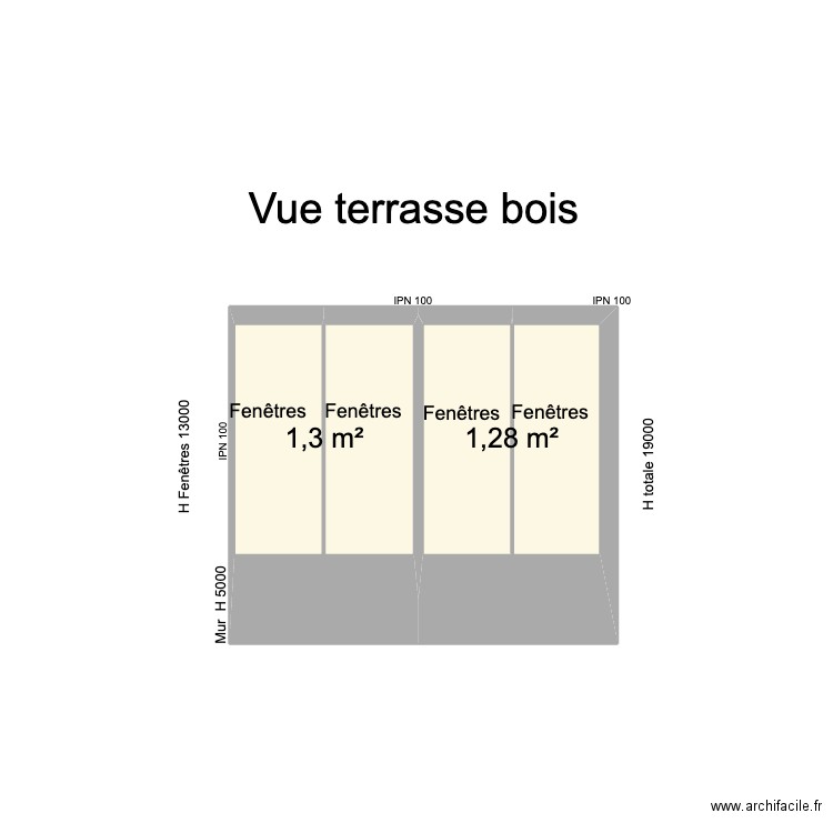 verrier 3. Plan de 2 pièces et 3 m2