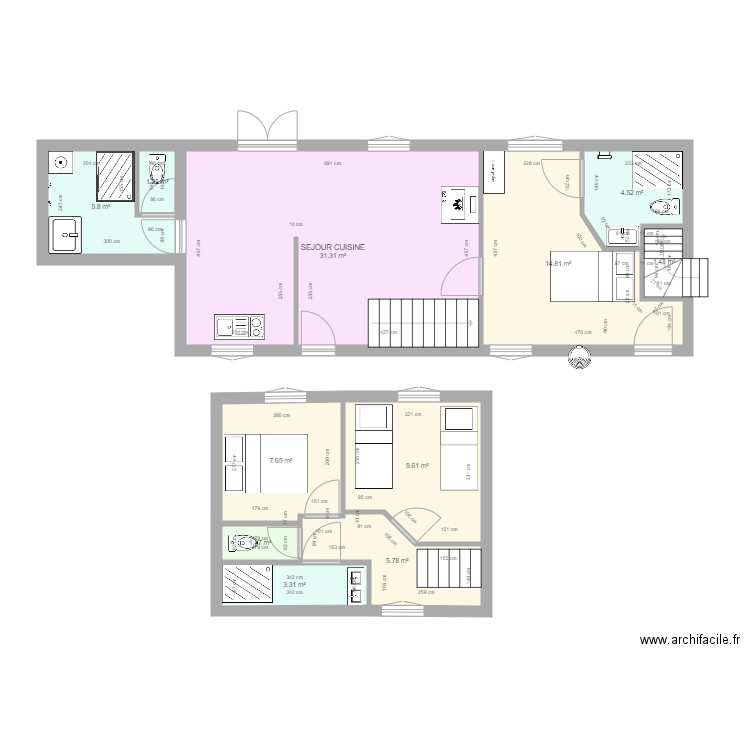 APPART XAVIER APRES BIS 2. Plan de 0 pièce et 0 m2