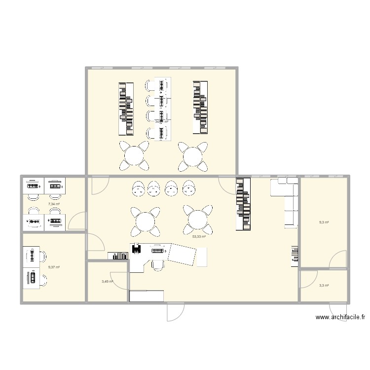 CDI-2023. Plan de 7 pièces et 120 m2