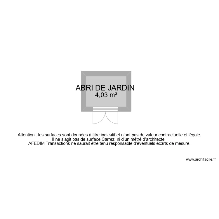 BI 11314 ABRI DE JARDIN. Plan de BI 11314 ABRI DE JARDIN. Plan de