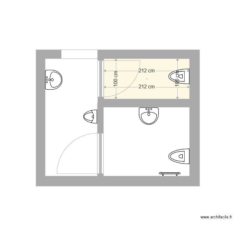 WC public. Plan de 0 pièce et 0 m2