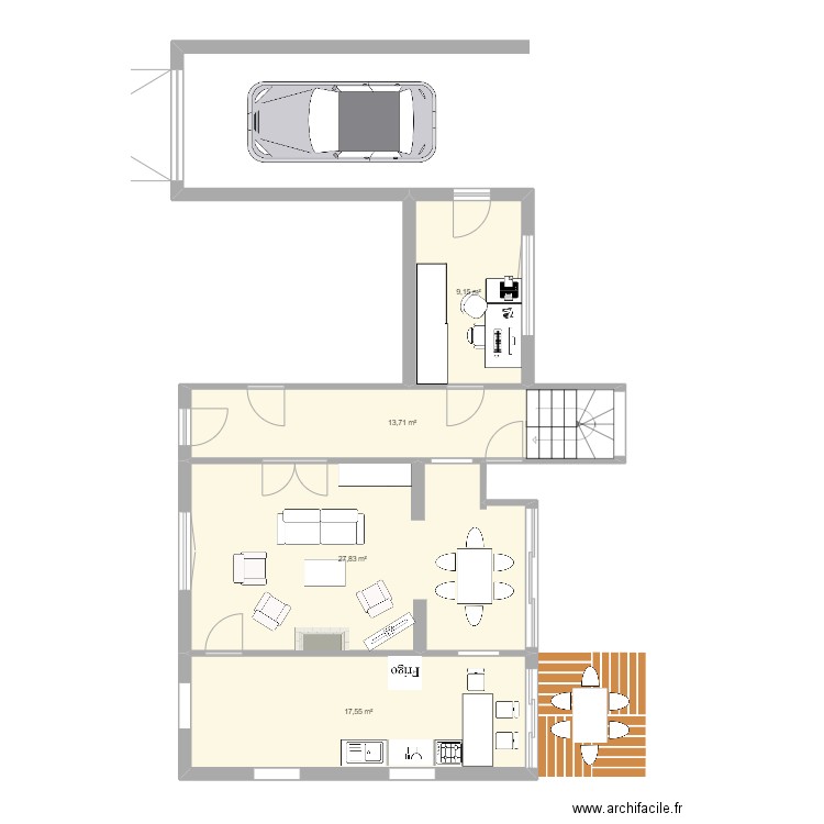 MAISON DES PARENTS. Plan de 4 pièces et 68 m2