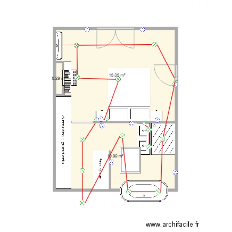 chambre etage. Plan de 0 pièce et 0 m2