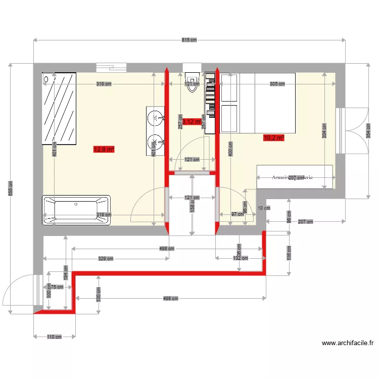 sdb chez ns. Plan de 