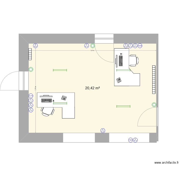 STELLA MARIS. Plan de 1 pièce et 20 m2