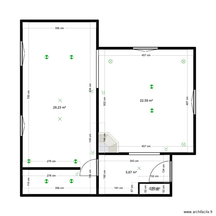 Dormois. Plan de 4 pièces et 58 m2