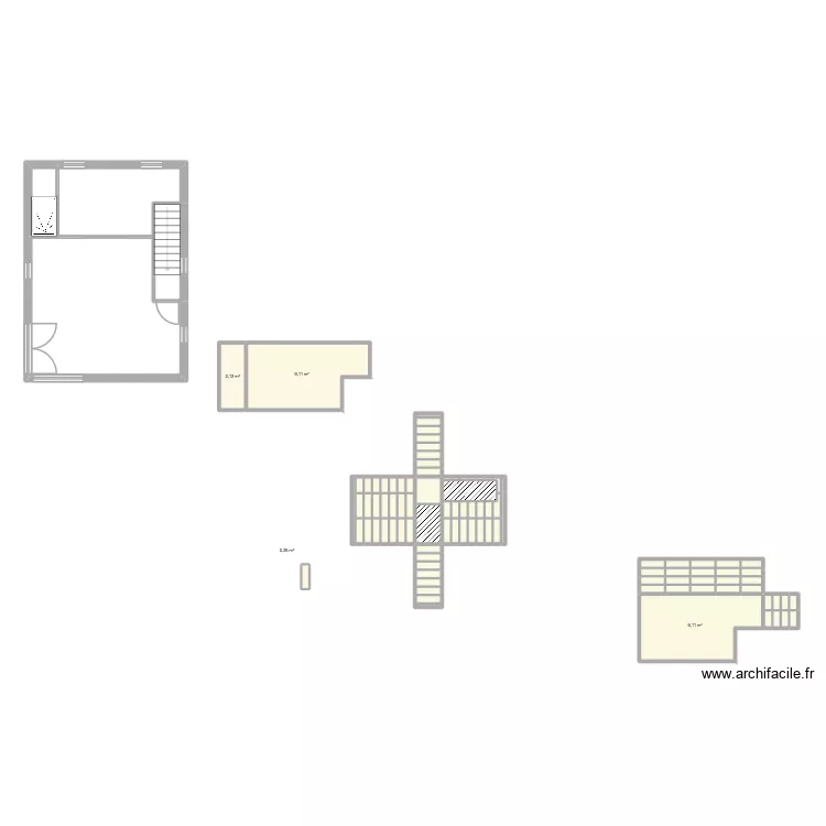 Rousselet. Plan de 99  et 82 m²