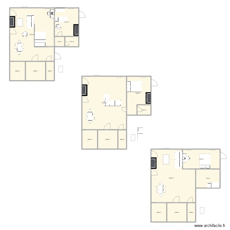 appart lyon. Plan de 19 pièces et 196 m2