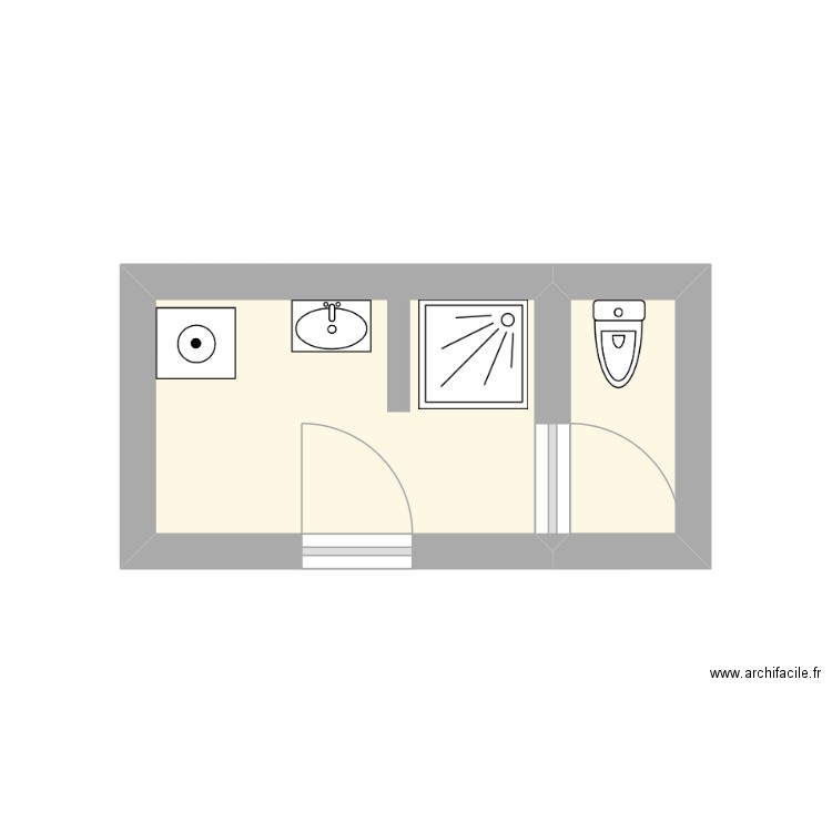 plan de base. Plan de 2 pièces et 6 m2