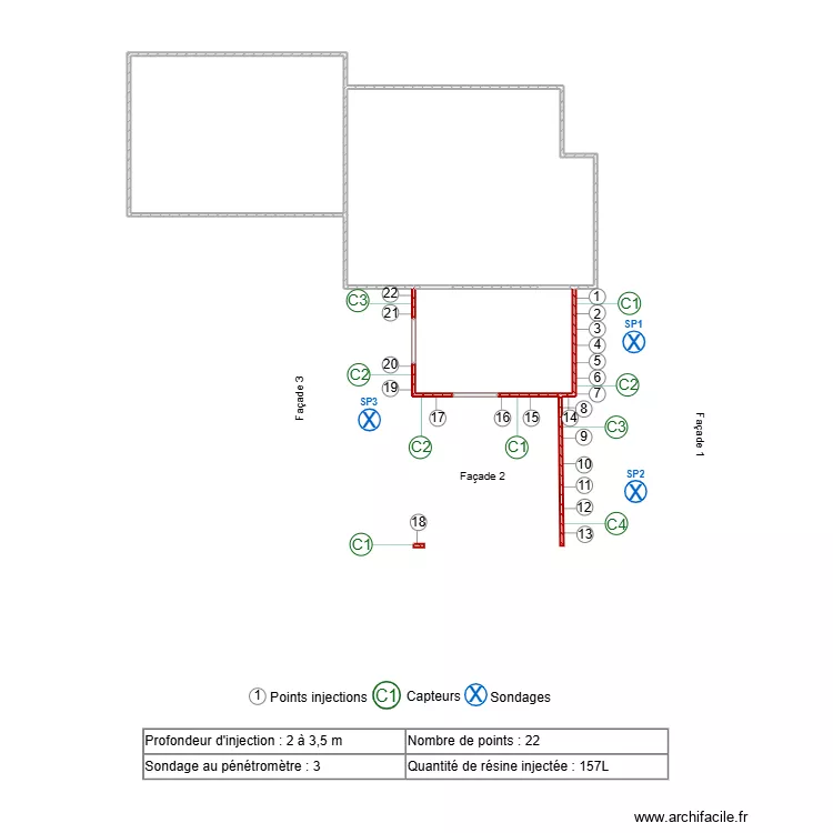 LAMOUSSIERE. Plan de 3 Pièces et 33 m²