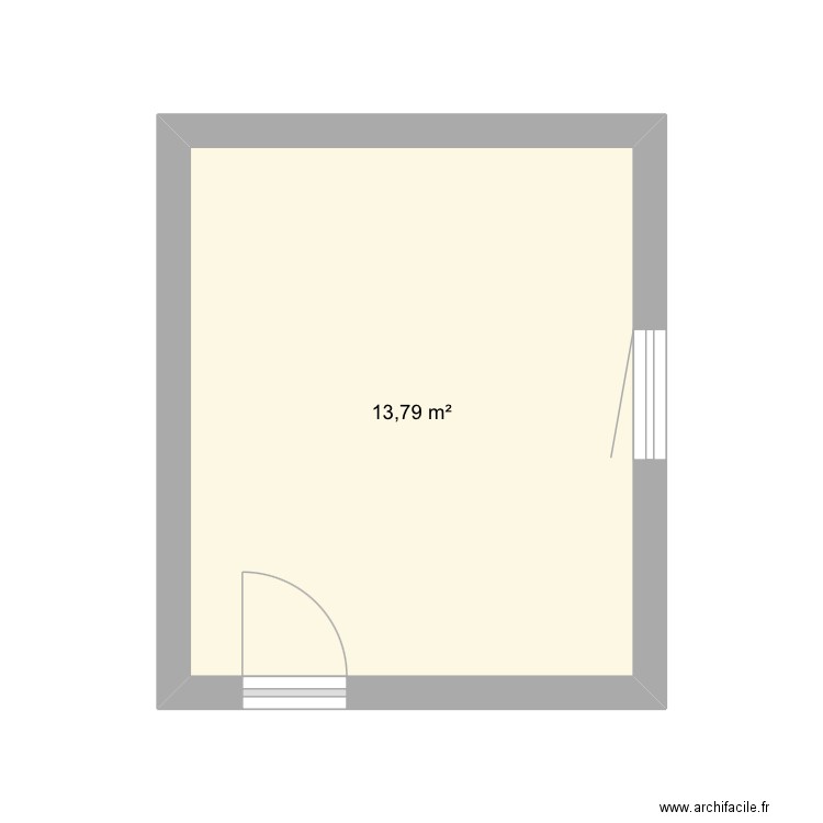 Bar bureau. Plan de 1 pièce et 14 m2