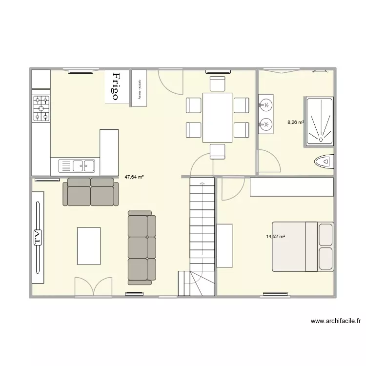 lokorn bas 2. Plan de 3 Pièces et 70 m²
