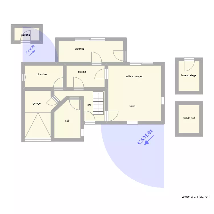 plan glibert. Plan de 8 pièces et 68 m²