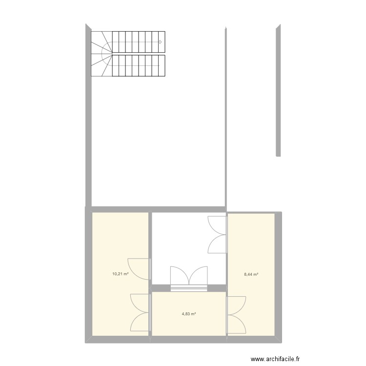 plan 1 ere  essaie annabra. Plan de 3 pièces et 23 m2
