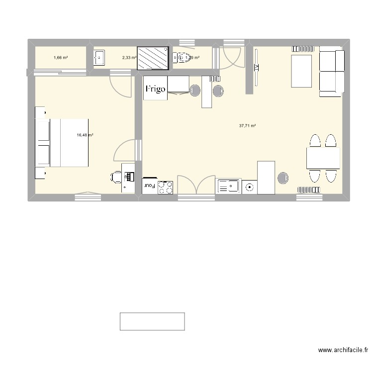 2TNE EVEN BREVILLE. Plan de 5 pièces et 59 m2