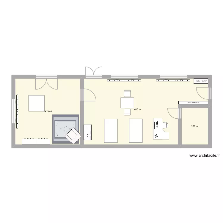 Groupe Horizon. Plan de 3  et 71 m²