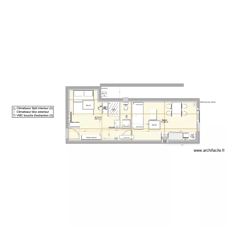 Plan. Plan de 2  et 36 m²