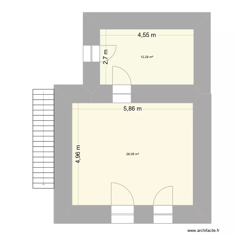 Haut ranée v2. Plan de 2 et 41 m² Haut ranée v2. Plan de 2 et 41 m²