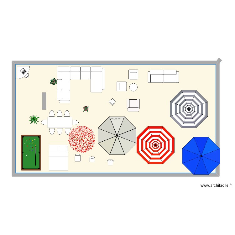 Daphné. Plan de 1 pièce et 117 m2