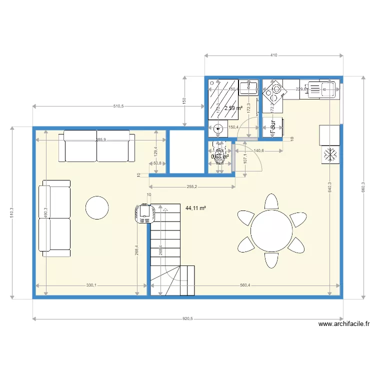 Isabelle_Mens. Plan de 4 pièces et 49 m²