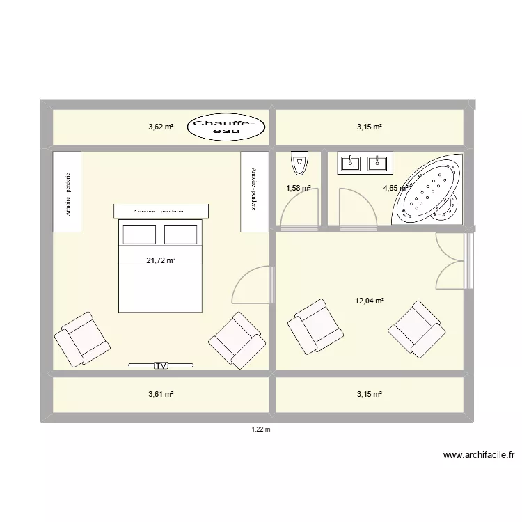 Grenier Nord Ouest - 240626. Plan de 8  et 54 m²