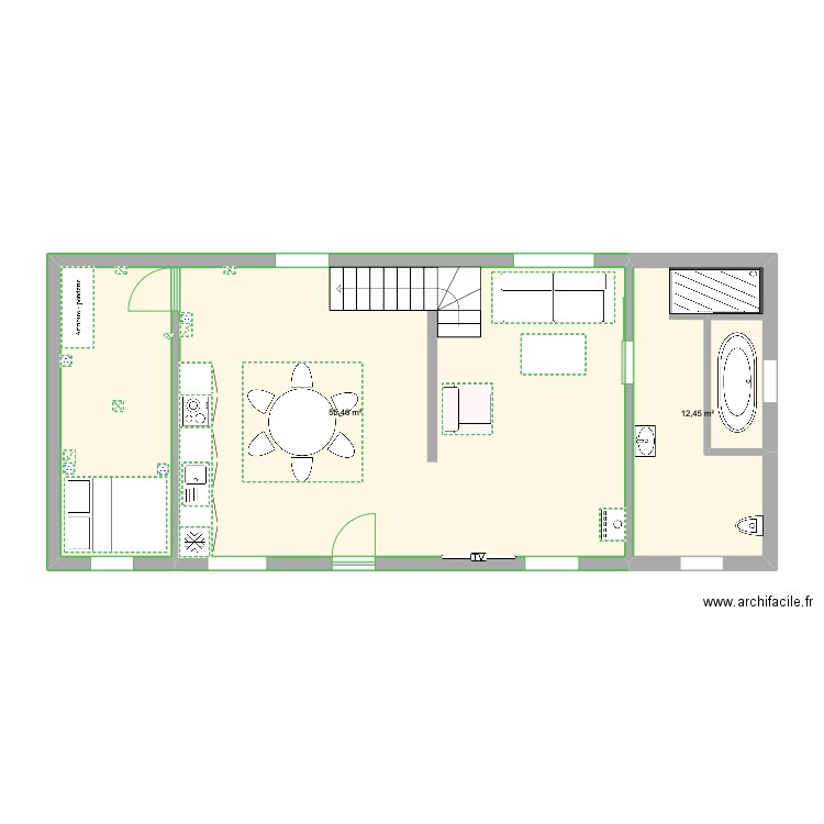 Maison 1925 plan électrique. Plan de 2 pièces et 68 m2