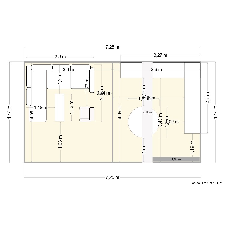 dinard. Plan de 2 pièces et 29 m2