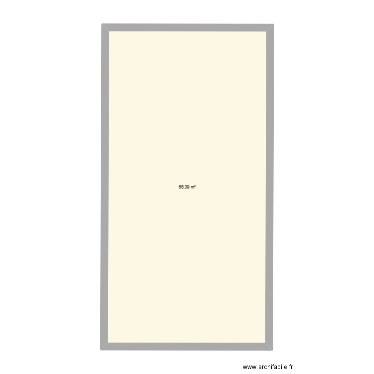 plan. Plan de 1 pièce et 66 m2
