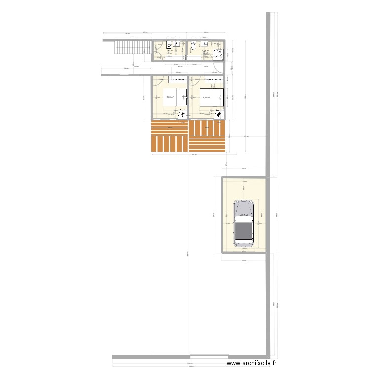maison plage garage +deux chambre+ buanderie. Plan de 6 pièces et 84 m2