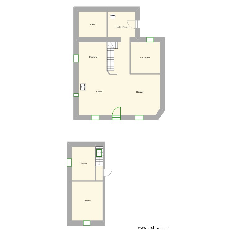 GAIGNON Alain. Plan de 6 pièces et 116 m2