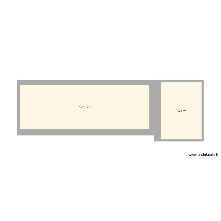 Maison. Plan de 2 pièces et 24 m2