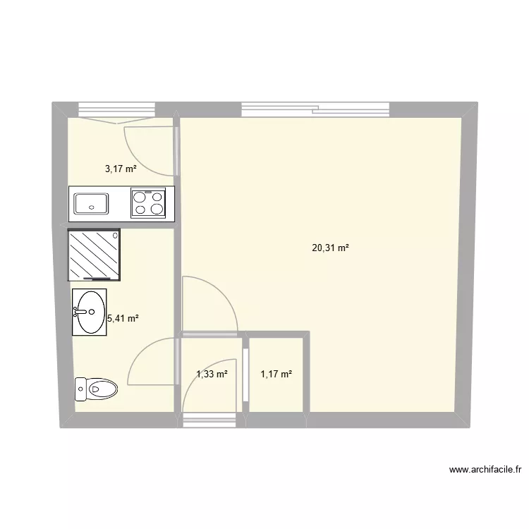 Appt 769 projet. Plan de 5  et 31 m²