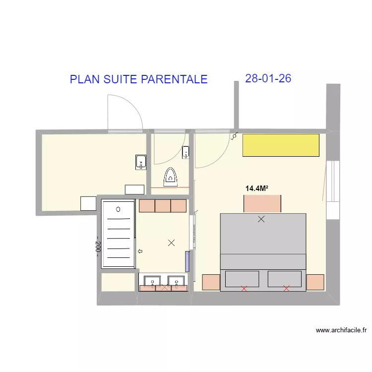 PLAN SUITE PARENTALE 28-01-26. Plan de 5  et 26 m²