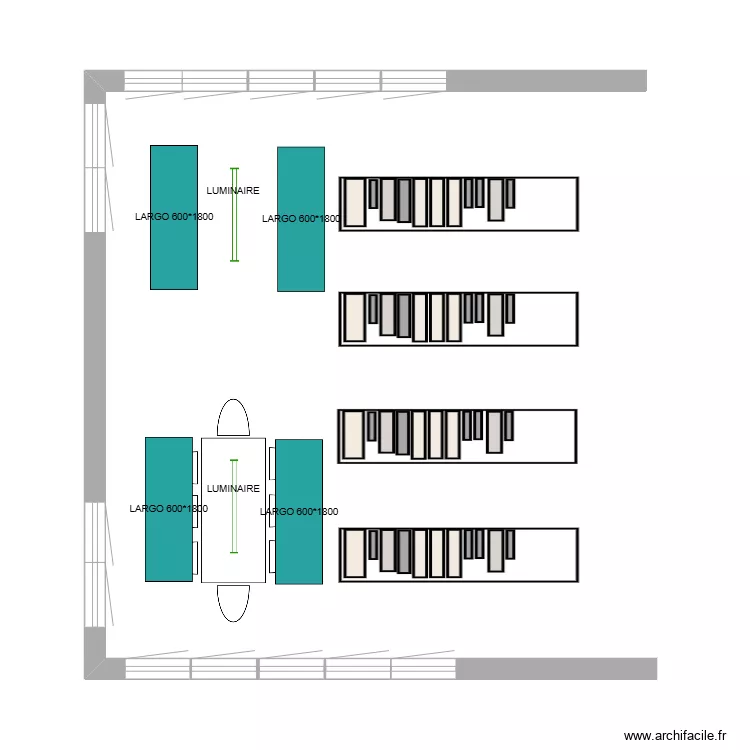 MERIEL - ETUDE JEUNESSE SALLE DU FOND. Plan de 