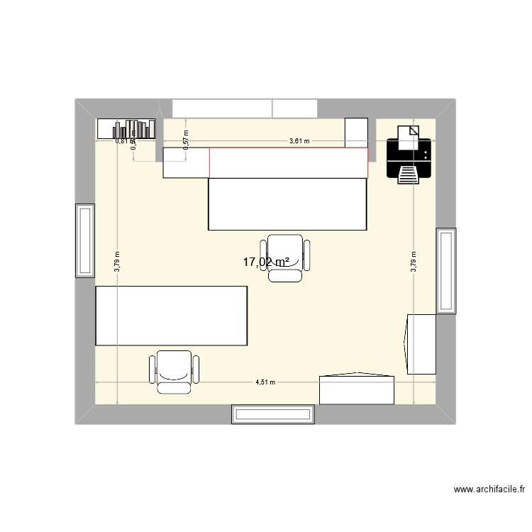 lygkyu. Plan de 1 pièce et 17 m2