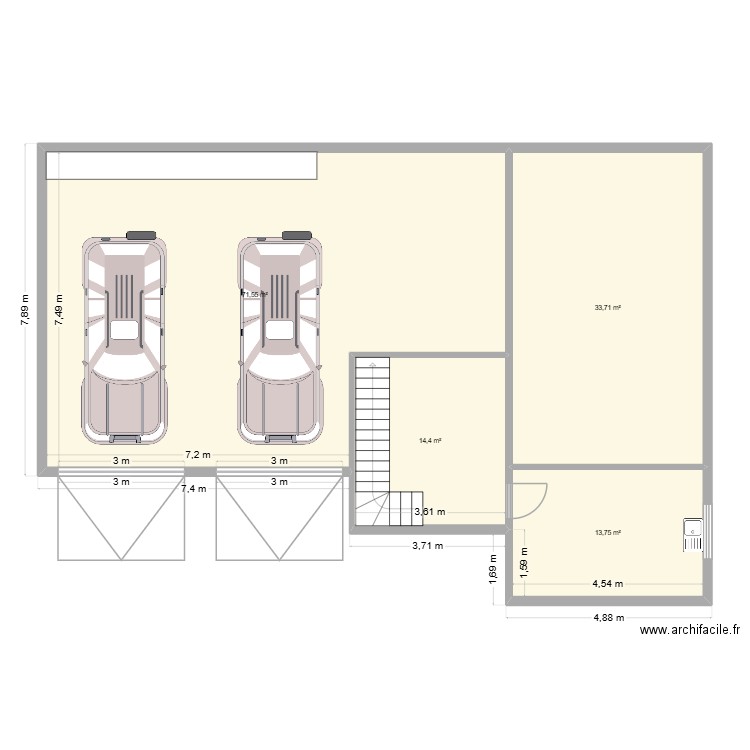 MAISON COURNON SOUS SOL. Plan de 4 pièces et 133 m2